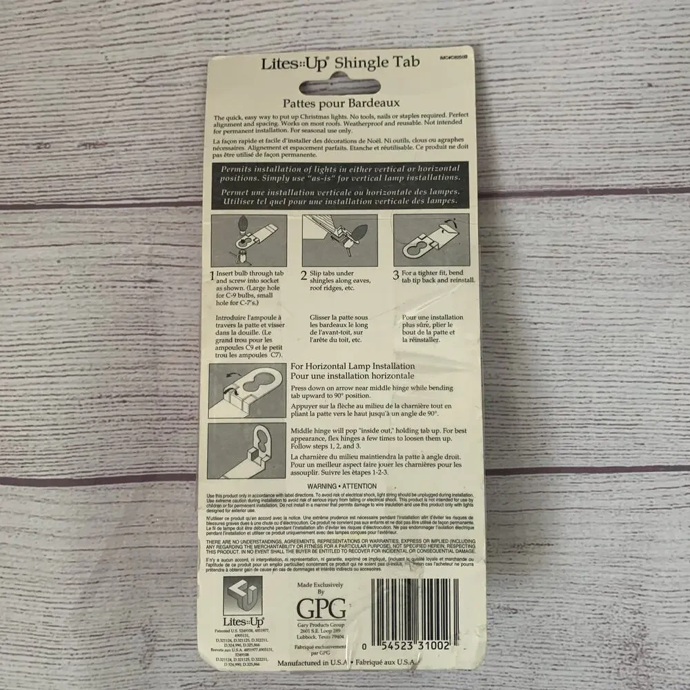 Lites Up Clear Outdoor Shingle Tabs for C7 C9 Bulbs 25 Count Christmas Holiday